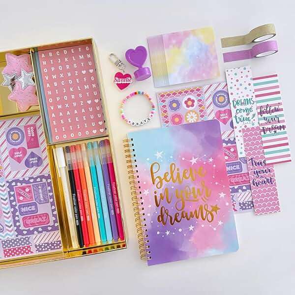 Nollh DIY Journal Kit for Girls - 200+PCS Teen Tween Girl Gifts Trendy Stuff, Stocking Stuffers, Scrapbook Supplies Stationery Set, Art Crafts Kit - Ideal Gifts for 8 9 10 11 12 13 14 Year Old Girl - Image 7
