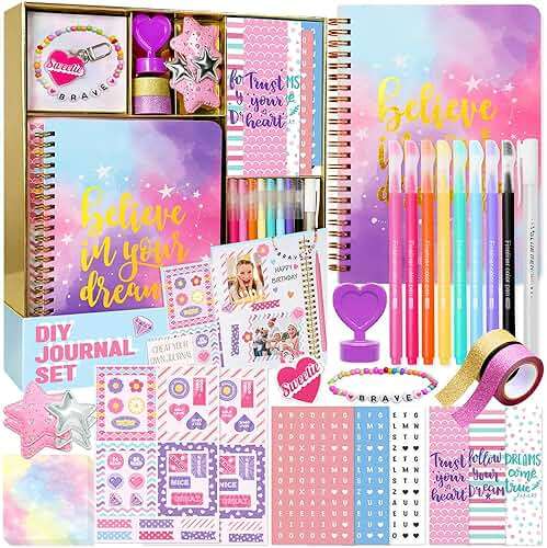 Nollh DIY Journal Kit for Girls - 200+PCS Teen Tween Girl Gifts Trendy Stuff, Stocking Stuffers, Scrapbook Supplies Stationery Set, Art Crafts Kit - Ideal Gifts for 8 9 10 11 12 13 14 Year Old Girl - Image 8