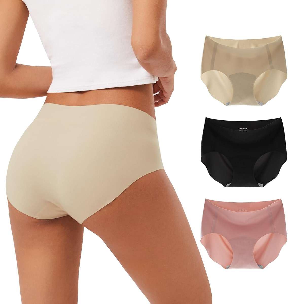 INNERSY Women's Seamless No Show Hipster Panties Invisible Light Underwear 3-Pack - Image 1