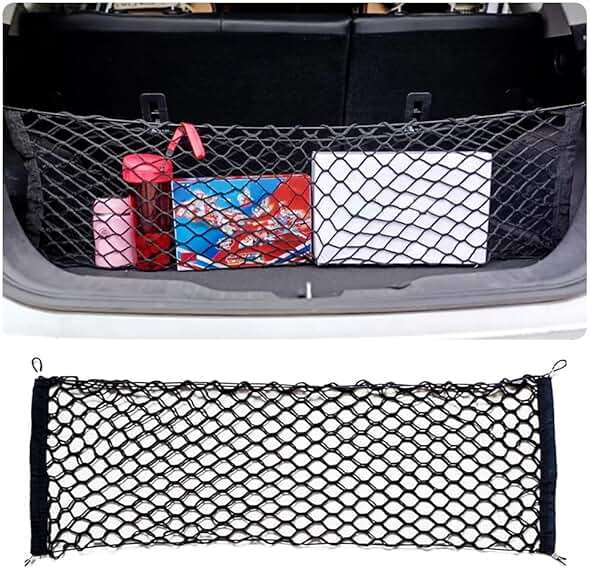 Car Rear Cargo Net with Good Elasticity&Tensile Strength Trunk Net Organizer for SUV Truck,Ideal Car Net Keeps Overlanding Accessories (L 43.3''x15.74'') - Image 1