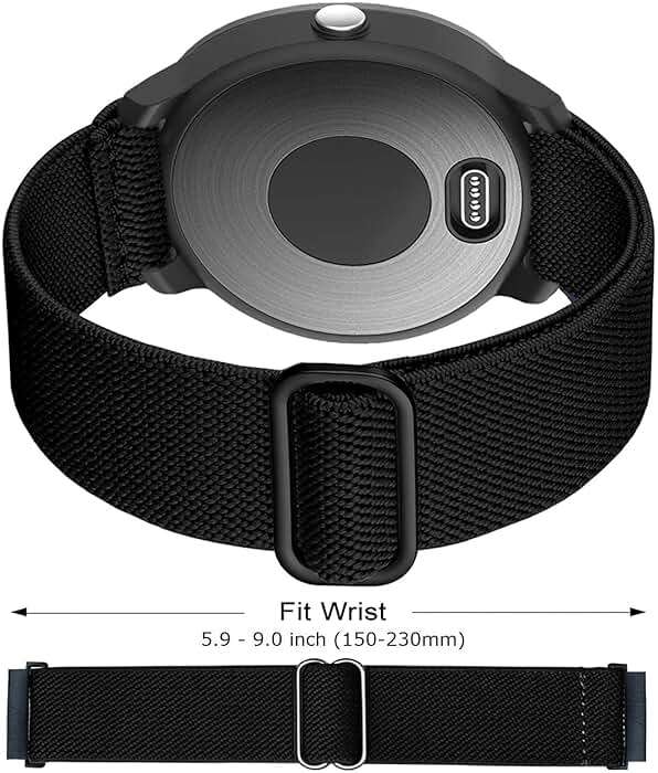 Elastic Bands for Garmin Forerunner 55/165/645/245 Music Watch Band, Garmin Vivoactive 6/5/3 Bands, 20mm Nylon Sport Wristband for Garmin Venu/Sq/Sq 2/Vivomove HR/Sport Men Women 3Pack - Image 4