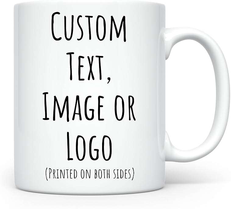 HomeBee Personalized Coffee Mug | Custom Photo Text and Logo Ceramic Mug | Customized 11 Oz Tea Cup for Men & Women | Unique Gift Idea - Taza Personalizadas Design with Picture or Message | White - Image 1