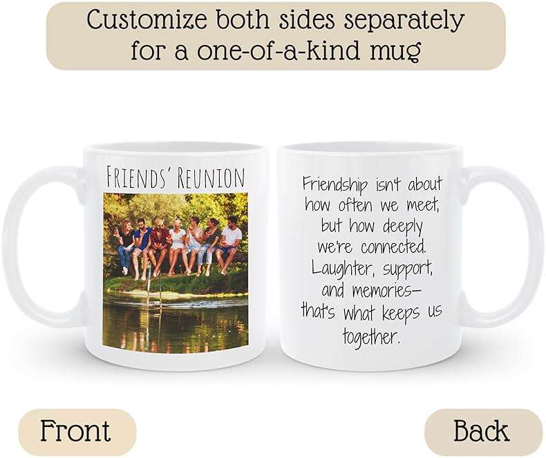 HomeBee Personalized Coffee Mug | Custom Photo Text and Logo Ceramic Mug | Customized 11 Oz Tea Cup for Men & Women | Unique Gift Idea - Taza Personalizadas Design with Picture or Message | White - Image 5