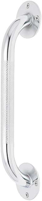 Medline Knurled Chrome 12” Grab Bar for Shower & Bathtub, Independence & Ease of Movement — for Elderly, Handicapped or Seniors, 300 lb. Capacity, 1 Bar - Image 1