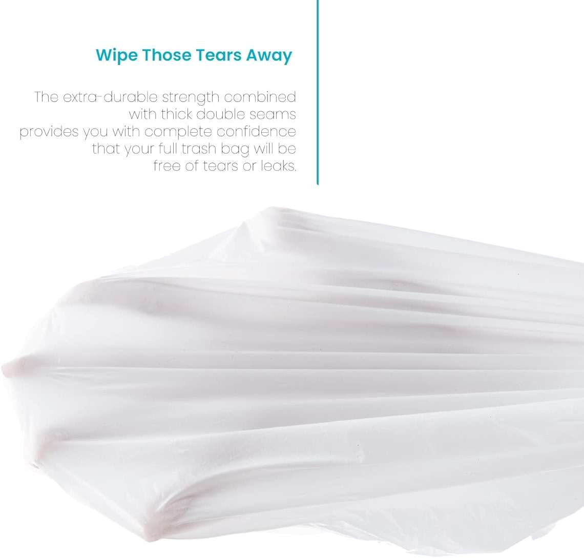 Home Zone Living 12 Gallon Kitchen Trash Bags with Drawstring Handles, Heavy Duty Custom Fit Design for Standard 45 to 50 Liter Kitchen Trash Cans, Code 45S, 60-Count - Image 3