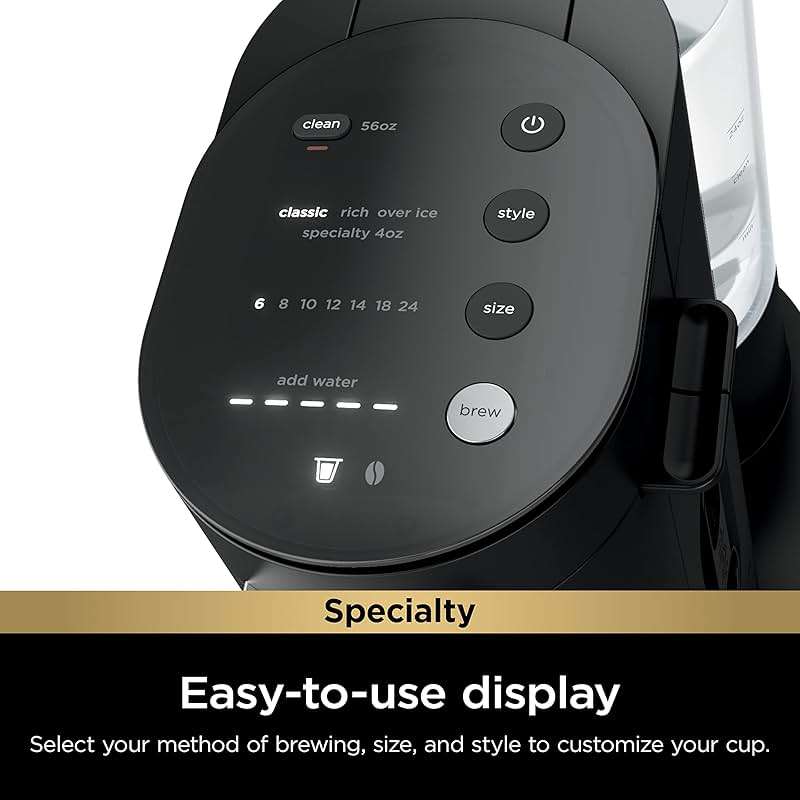 Ninja Coffee Maker, Single Serve, Brew with Coffee Pods and Grounds, Compatible with K-Cup Pods, 4 Styles, up to 24 Ounces Cup Sizes and 56 Ounces Removable Reservoir, Black, PB051 - Image 8