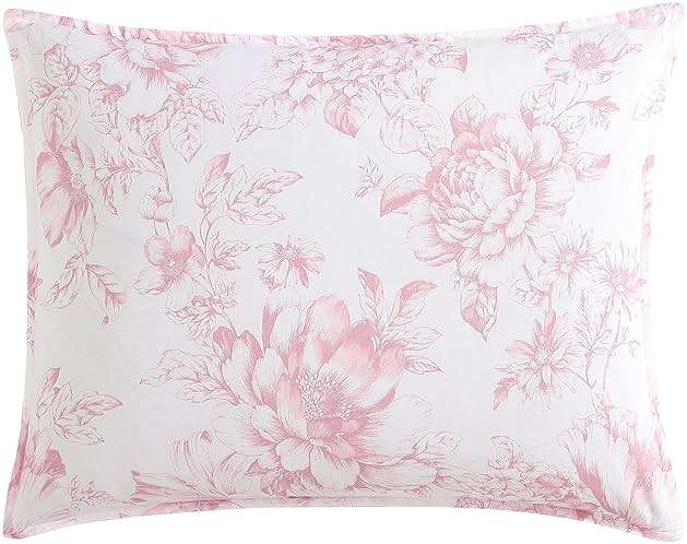Laura Ashley – Queen Comforter Set, Soft Bedding with Matching Shams, Reversible Floral Room Decor, College Dorm Room Essentials (Delphine Pink) - Image 6