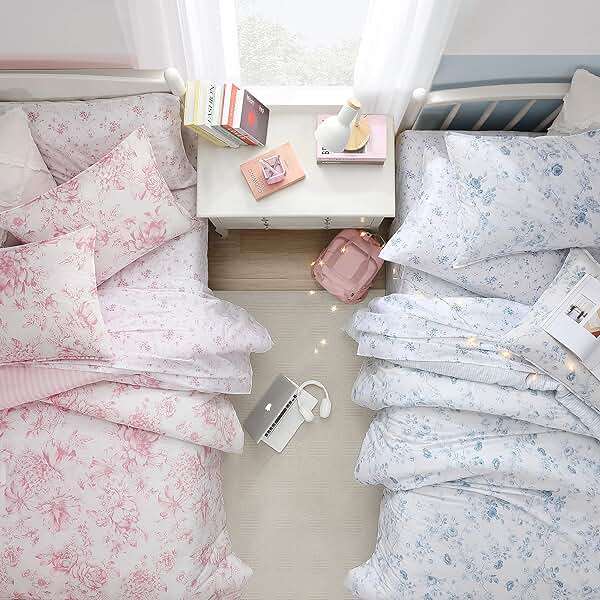 Laura Ashley – Queen Comforter Set, Soft Bedding with Matching Shams, Reversible Floral Room Decor, College Dorm Room Essentials (Delphine Pink) - Image 9