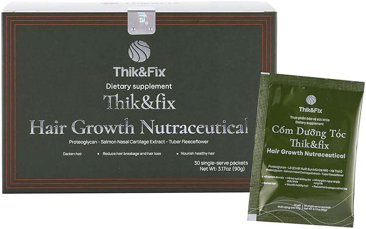 Thik&Fix Hair Growth Supplement - Thickening Powder for Fuller Hair, Reduces Hair Loss for Women and Men, Supports Natural Growth - Image 1