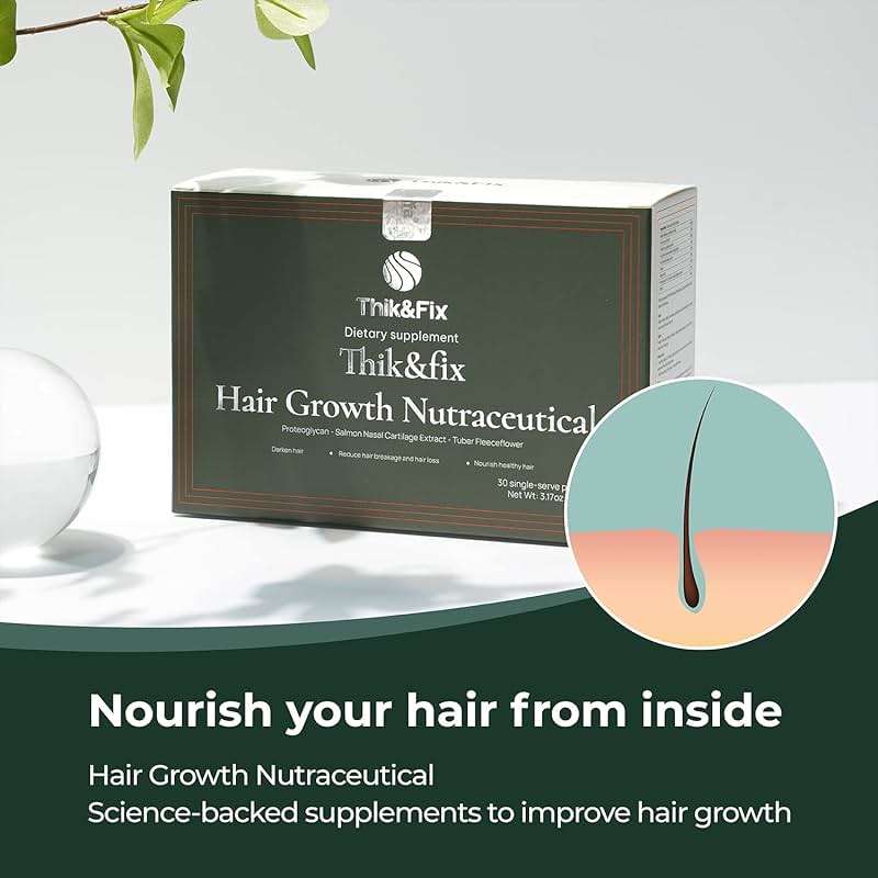 Thik&Fix Hair Growth Supplement - Thickening Powder for Fuller Hair, Reduces Hair Loss for Women and Men, Supports Natural Growth - Image 3