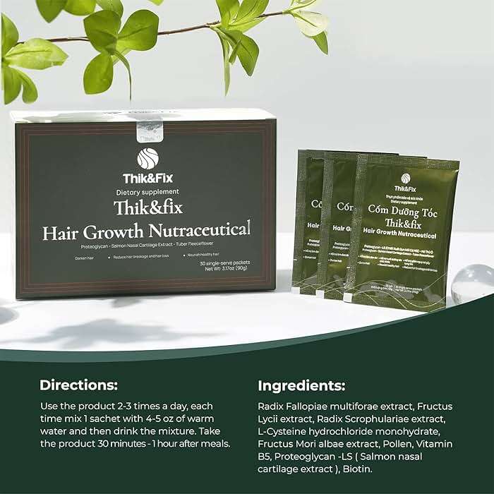 Thik&Fix Hair Growth Supplement - Thickening Powder for Fuller Hair, Reduces Hair Loss for Women and Men, Supports Natural Growth - Image 4