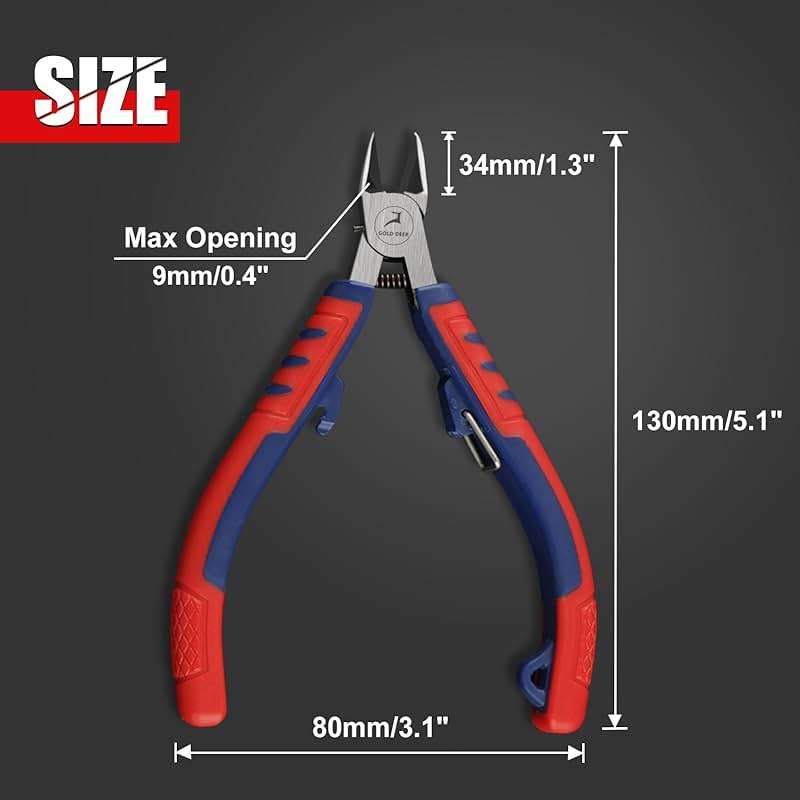 GOLD DEER Side Cutting Pliers Ultra Sharp Electronics Pliers Model Cutter Side Cutter Diagonal Wire Cutting Pliers Flush Cutters Wire Snips Clippers For Cut Electronics Wires Jewelry Diy - Image 2
