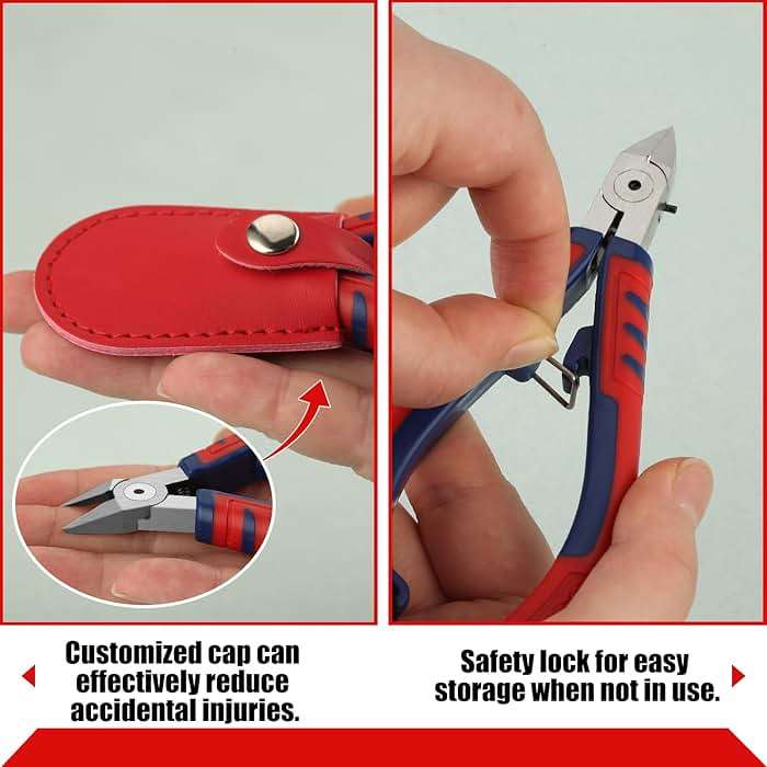GOLD DEER Side Cutting Pliers Ultra Sharp Electronics Pliers Model Cutter Side Cutter Diagonal Wire Cutting Pliers Flush Cutters Wire Snips Clippers For Cut Electronics Wires Jewelry Diy - Image 6
