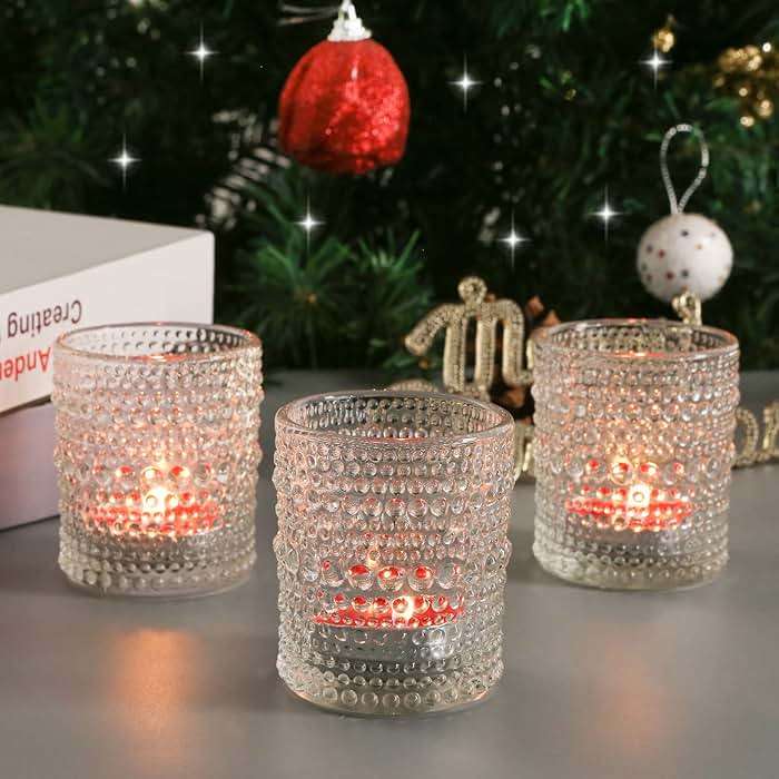 TRIRITE 36 Pcs Clear Votive Candle Holders for Wedding, 2x2.5 Elegant Tealight Candle Holder, Vintage Tea Light Holders for Bridal Shower & Table Centerpieces - Image 7