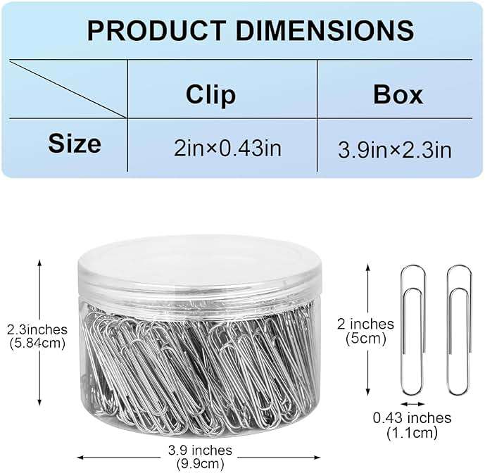 280 Pcs Large Paper Clips, 2 Inch Jumbo Paper Clips, Silver Paperclips, Stainless Steel Large Paperclips Office for Teacher Supplies School Supplies - Image 2
