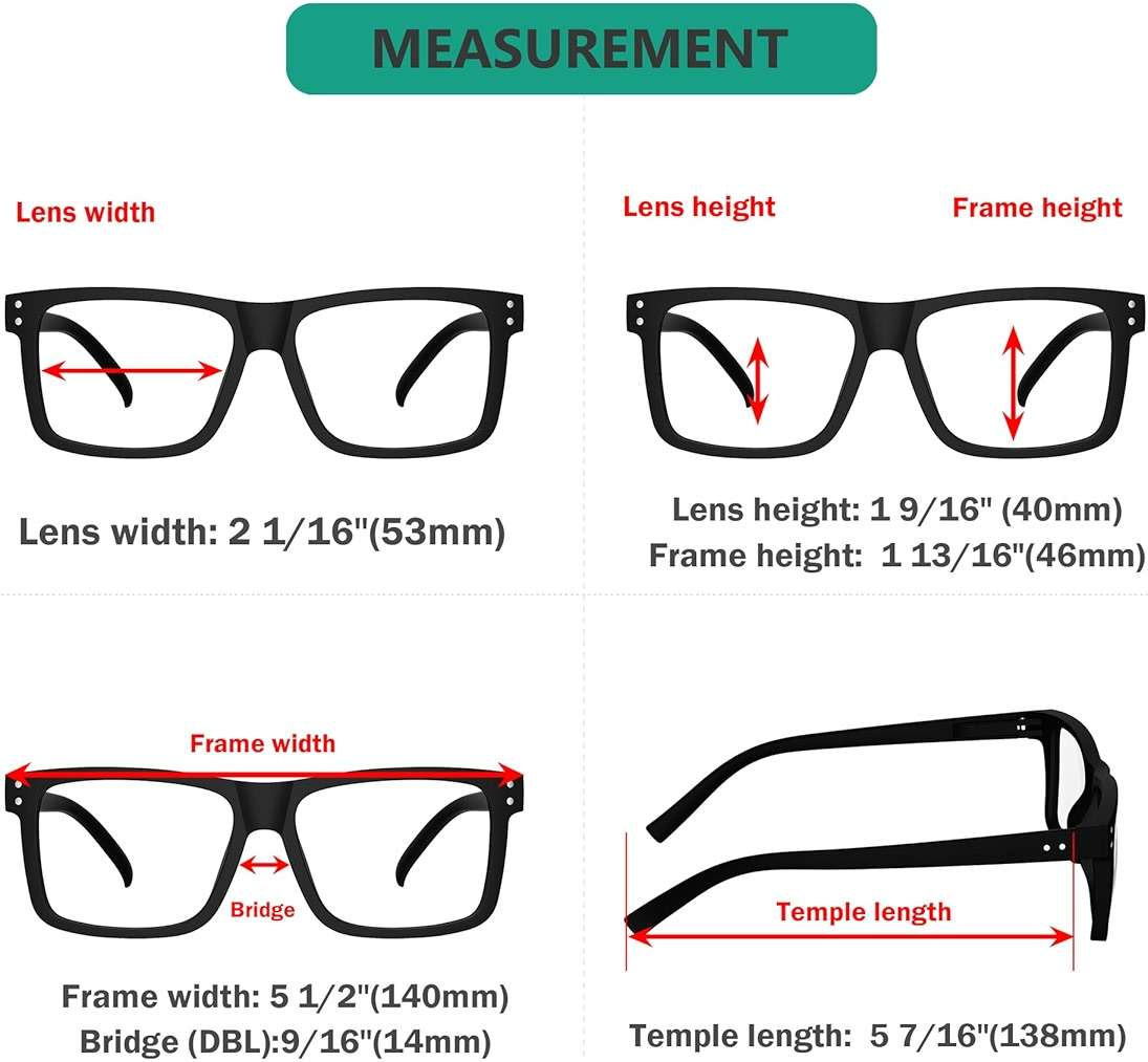 Eyekepper Oversized Reading Glasses Square Large Frame Readers for Men and Women - Image 3