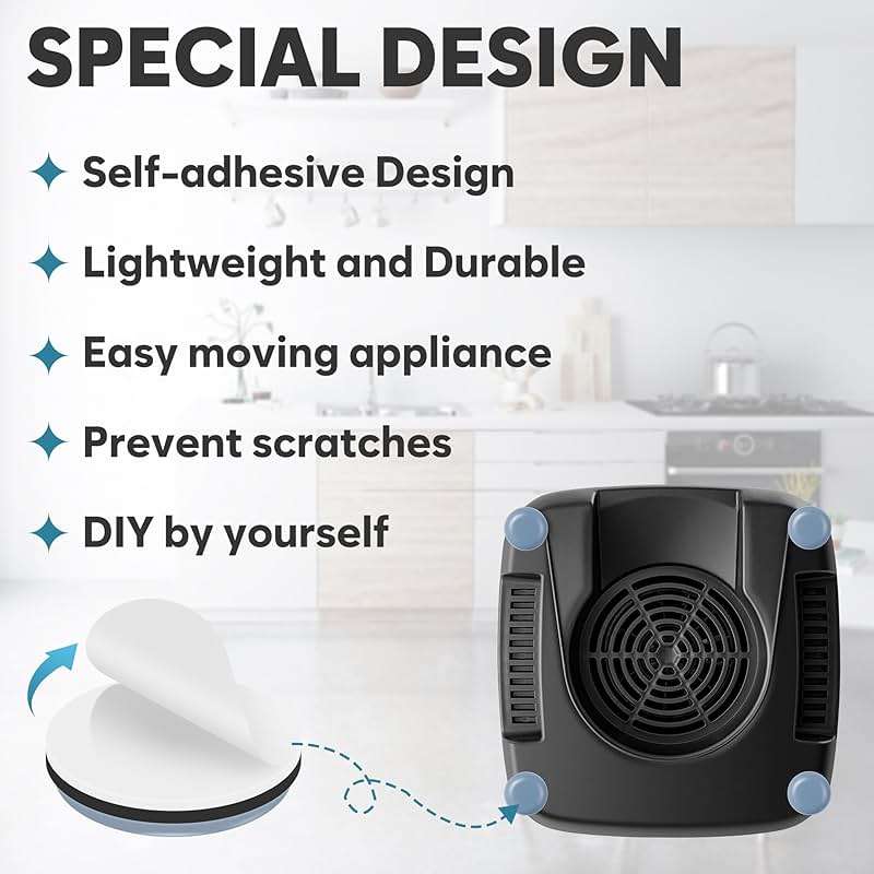 Appliance Sliders for Kitchen 24 PCS Self-Adhesive Small Kitchen Finds Appliance Slider Hacks Easy to MovIing & Space Saving Must Have Home Gadgets Mixer Accessories for Countertop - Image 7