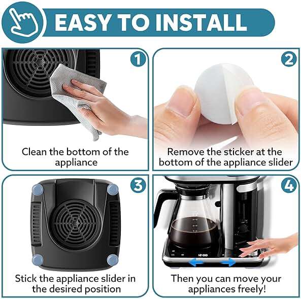 Appliance Sliders for Kitchen 24 PCS Self-Adhesive Small Kitchen Finds Appliance Slider Hacks Easy to MovIing & Space Saving Must Have Home Gadgets Mixer Accessories for Countertop - Image 8