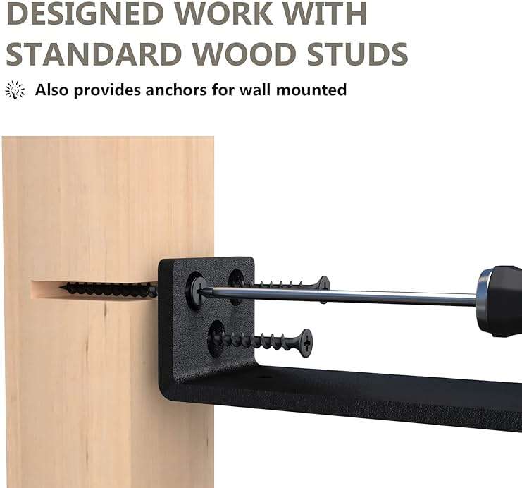 NEODROP 6 Inch Floating Shelf Brackets, Heavy Duty Hidden Bracket for Wall, Mantel, Bookshelves, Black Powder Coated Steel, 4-Pack - Image 6