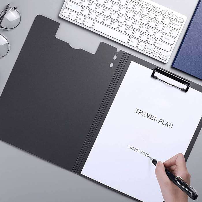 CATOOMUU Clipboard Folder 5 Pack Black Flip Cover Metal Clip, 360° Foldable Writing Board, Frosted PP Letter/A4 Size, Portable File for Office Nurse Teacher Student Contractor Home School - Image 2
