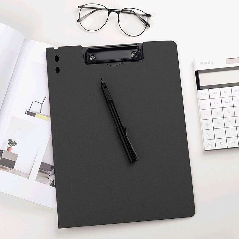 CATOOMUU Clipboard Folder 5 Pack Black Flip Cover Metal Clip, 360° Foldable Writing Board, Frosted PP Letter/A4 Size, Portable File for Office Nurse Teacher Student Contractor Home School - Image 4