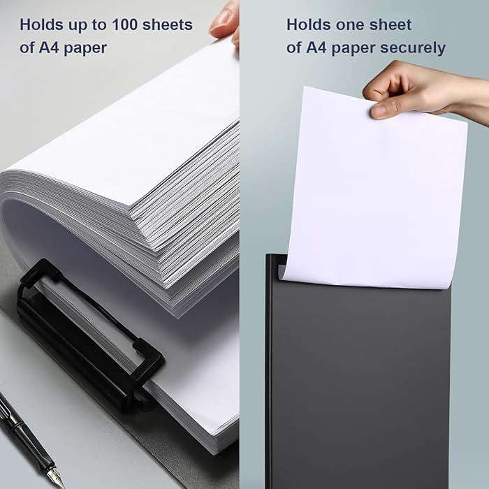 CATOOMUU Clipboard Folder 5 Pack Black Flip Cover Metal Clip, 360° Foldable Writing Board, Frosted PP Letter/A4 Size, Portable File for Office Nurse Teacher Student Contractor Home School - Image 5