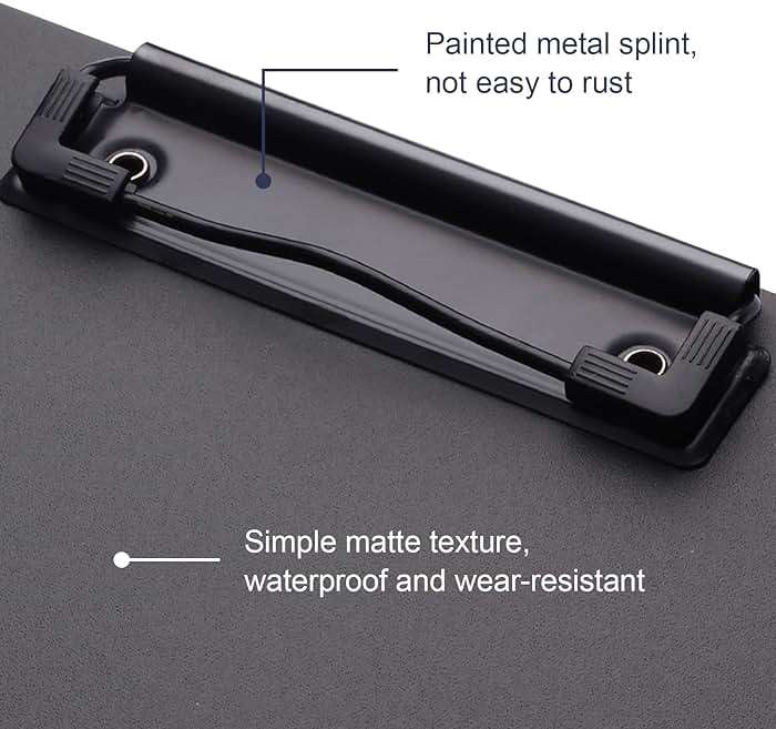 CATOOMUU Clipboard Folder 5 Pack Black Flip Cover Metal Clip, 360° Foldable Writing Board, Frosted PP Letter/A4 Size, Portable File for Office Nurse Teacher Student Contractor Home School - Image 7