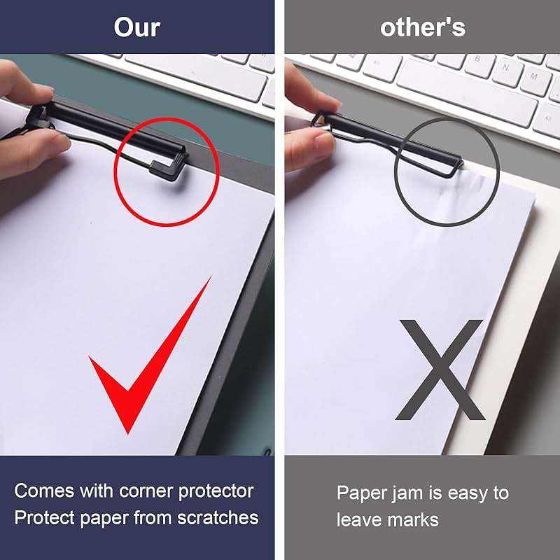 CATOOMUU Clipboard Folder 5 Pack Black Flip Cover Metal Clip, 360° Foldable Writing Board, Frosted PP Letter/A4 Size, Portable File for Office Nurse Teacher Student Contractor Home School - Image 8