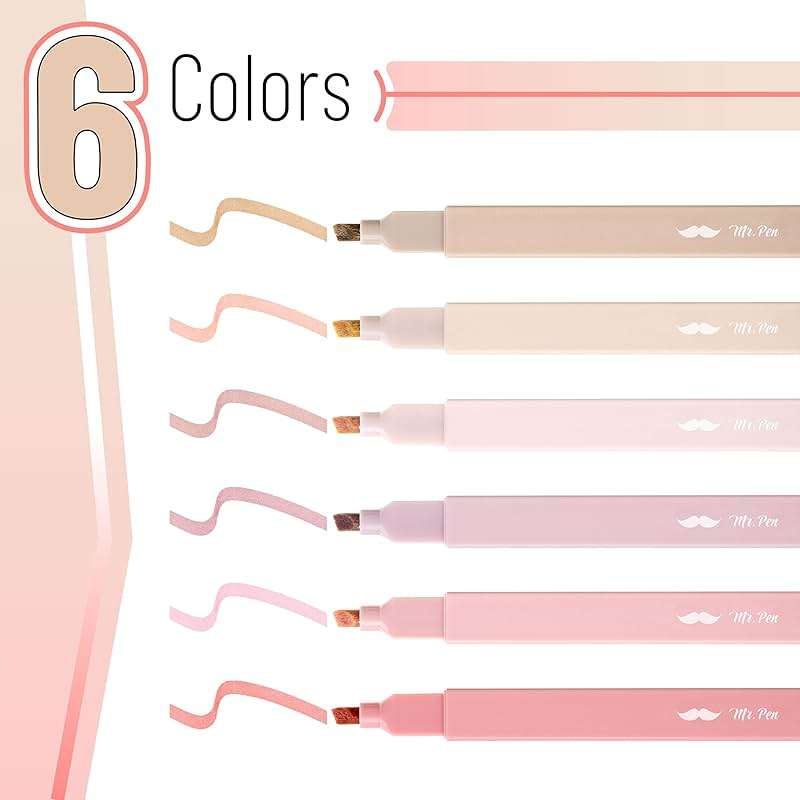 Mr. Pen- Aesthetic Highlighters No Bleed, 6 Pack, Assorted Colors, Chisel Tip, Cute Highlighters Assorted Colors for Journaling, Highlighting, Underlining, Fast Dry, Back to School Supplies - Image 3