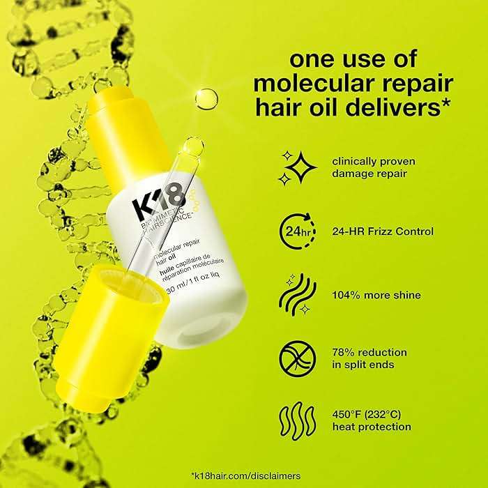 K18 Detox & Repair Bundle - Leave-In Repair Hair Mask, 4-Minute Speed Treatment(15ml), Color Safe Detox Clarifying Shampoo (8.5oz) to remove build up, and Weightless Hair Strengthening Oil (30ml) - Image 5
