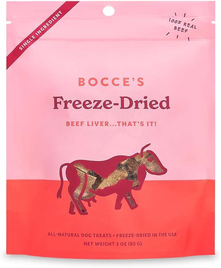 Bocce's Bakery Beef Liver Freeze-Dried Treats, 3 oz, All-Natural, Made in USA, Dog Treats - Image 1