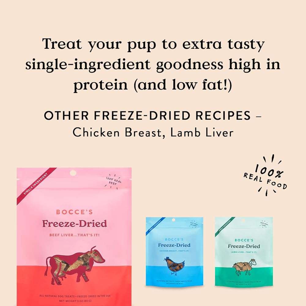 Bocce's Bakery Beef Liver Freeze-Dried Treats, 3 oz, All-Natural, Made in USA, Dog Treats - Image 4