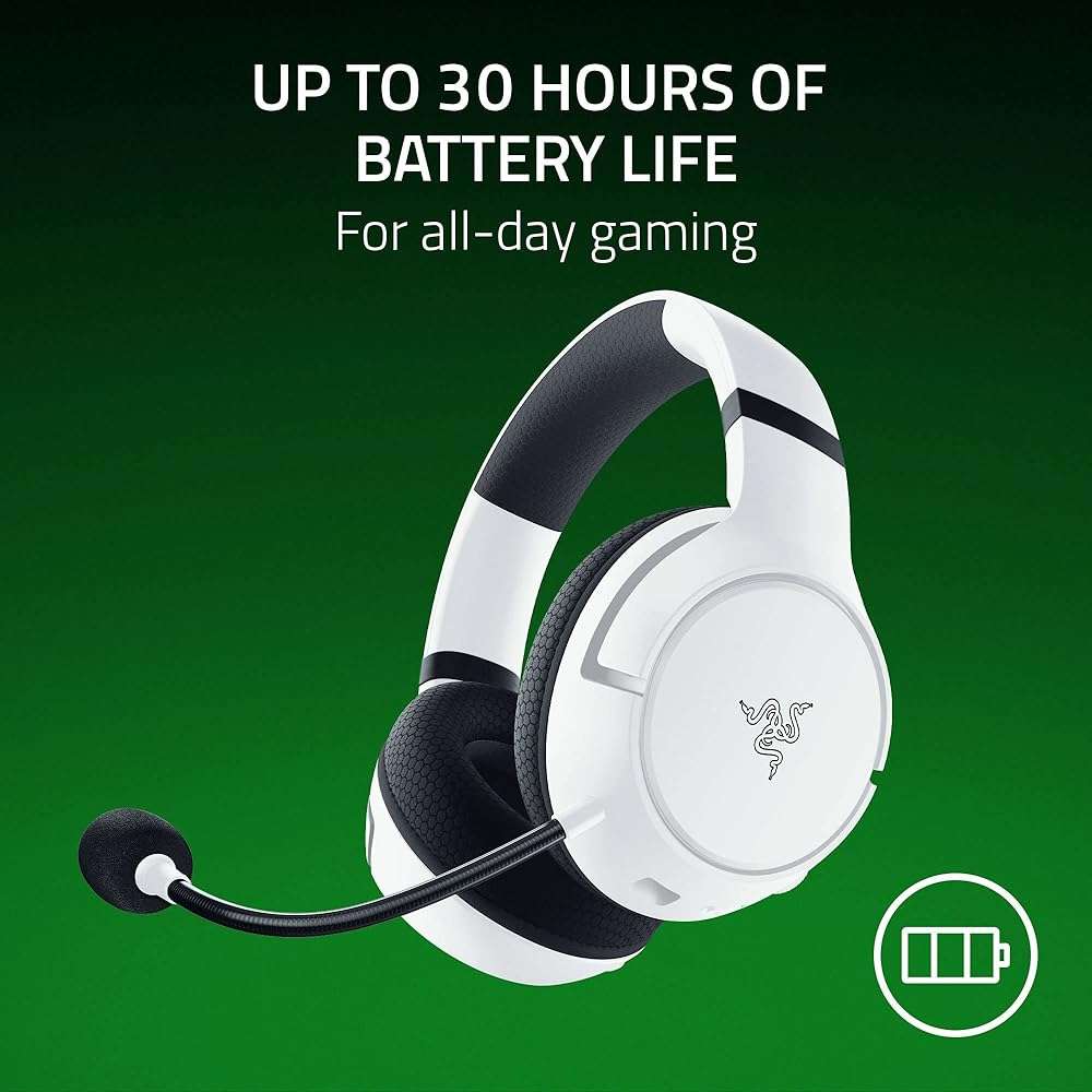 Razer Kaira HyperSpeed Wireless Gaming Headset for Xbox Series X|S, Xbox One, PC: TriForce 50mm Drivers - HyperClear Cardioid Mic - Low Latency Bluetooth - Up to 30 Hour Battery Life - White - Image 7