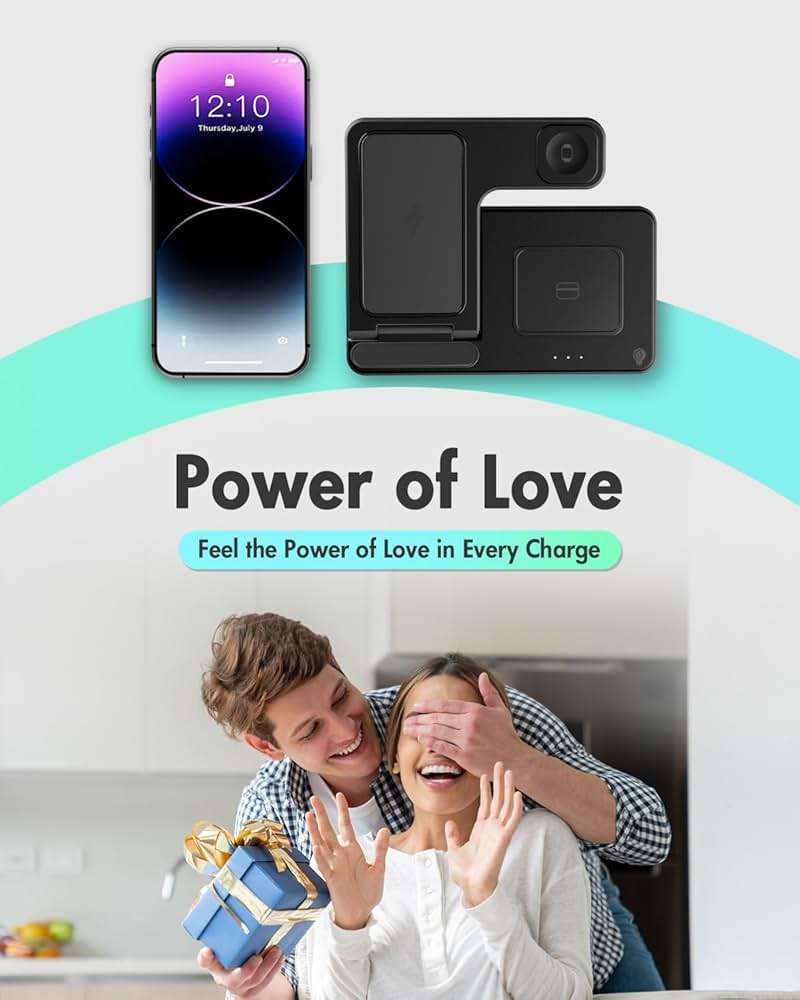 Wireless Charger iPhone Charging Station: 3 in 1 Charger Stand Multiple Devices for Apple - iPhone 17 16e 16 15 14 Pro Max 13 12 11 - Watch 11 10 9 8 7 6 5 4 3 2 SE and Ultra Series - Airpods 4 3 Pro - Image 9