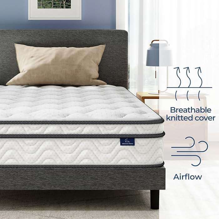 Vesgantti Mattress Queen Size 14 Inch, Fiberglass-Free | Cool Sleep Hybrid Mattress in a Box - Memory Foam & Pocket Springs, Ergonomic Design, Pressure Relief, Medium Firm Feel, 60"×80"×14" - Image 2