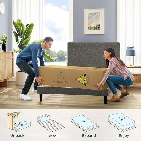 Vesgantti Mattress Queen Size 14 Inch, Fiberglass-Free | Cool Sleep Hybrid Mattress in a Box - Memory Foam & Pocket Springs, Ergonomic Design, Pressure Relief, Medium Firm Feel, 60"×80"×14" - Image 5