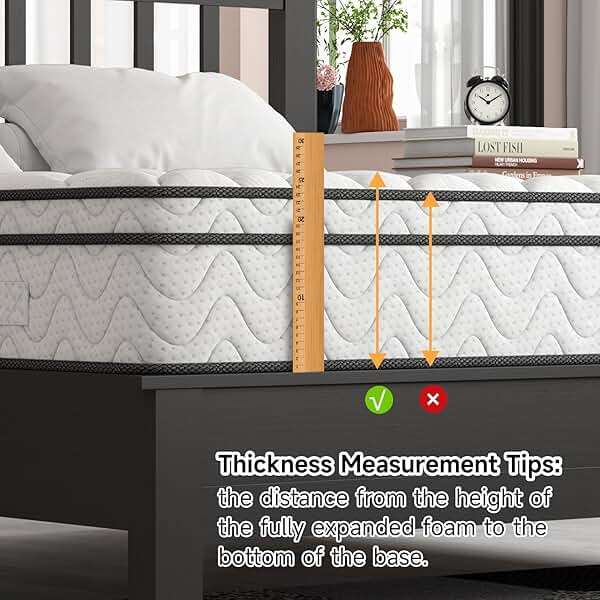 Vesgantti Mattress Queen Size 14 Inch, Fiberglass-Free | Cool Sleep Hybrid Mattress in a Box - Memory Foam & Pocket Springs, Ergonomic Design, Pressure Relief, Medium Firm Feel, 60"×80"×14" - Image 6