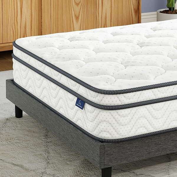 Vesgantti Mattress Queen Size 14 Inch, Fiberglass-Free | Cool Sleep Hybrid Mattress in a Box - Memory Foam & Pocket Springs, Ergonomic Design, Pressure Relief, Medium Firm Feel, 60"×80"×14" - Image 8