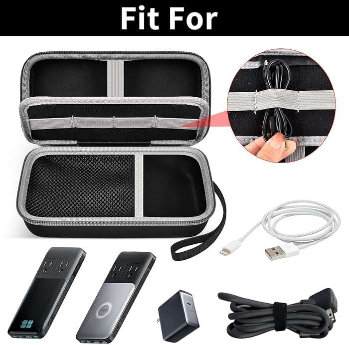 Travel Case for Anker 727/ Prime 6-in-1 USB C Charging Station (GaNPrime 101W), Power Strip Organizer Bag for Cables and Accessories - Efficient Solution for On-the-Go Charging Needs (Box Only) - Image 4