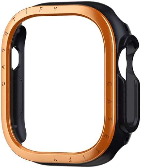 CASETiFY Impact Watch Case [Brushed Aluminium Bezel] Compatible with Apple Watch Ultra - 49mm - Orange - Image 1