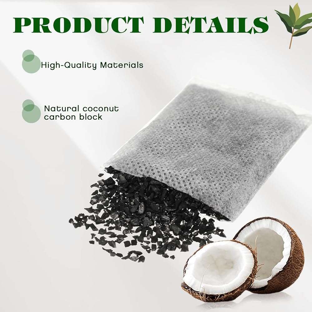 Weewooday 50 Pcs Activated Charcoal Distiller Water Filters, Coconut Shell Replacement Activated Carbon Filter Sachets Compatible with Megahome and Other Countertop Distillers - Image 3