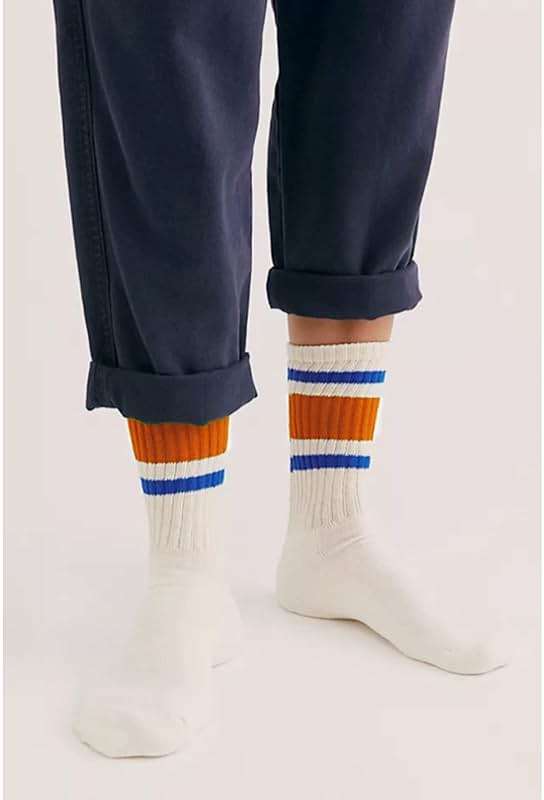 Fszsaa Fun Novelty Retro Striped Crew Socks For Women Sporty Calf Casual Cotton Tube Socks Women - Image 3