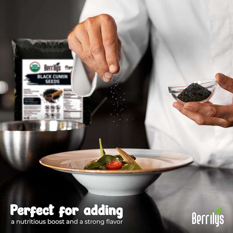 Black Cumin Seeds, Organic, Berrilys, 5 LB, Also Known As Nigella Sativa, Kalonji, Black Seed, Great for Baking, Cooking and Bread Making, Vegan, Keto Diet - Image 3
