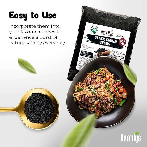 Black Cumin Seeds, Organic, Berrilys, 5 LB, Also Known As Nigella Sativa, Kalonji, Black Seed, Great for Baking, Cooking and Bread Making, Vegan, Keto Diet - Image 4