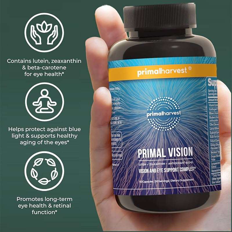 Primal Harvest Primal Vision with Lutein, Zeaxanthin, Vitamin A and Zinc for Eye Health, Blue Light Support and Visual Clarity - Image 6