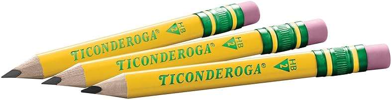 Ticonderoga My First Half-Size Wooden Pencils, Large Triangle-Barrel Pre-Sharpened #2 (HB) Short 4.5" Yellow Pencils with Erasers, Yellow, 12/Pack - Image 8