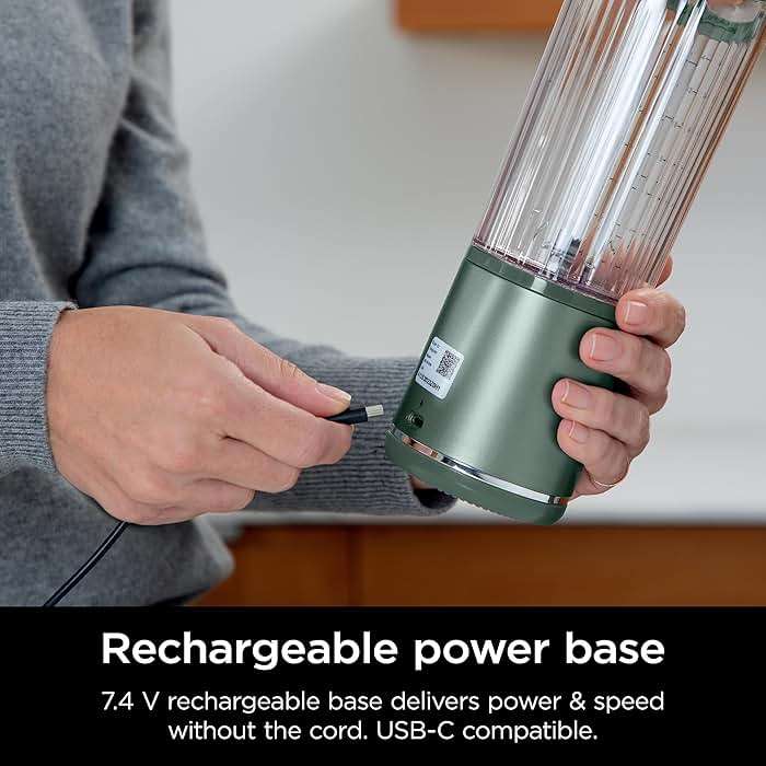 Ninja BC151EM Blast Portable Blender, Cordless, 18oz. Vessel, Personal Blender-for Shakes & Smoothies, BPA Free, Leakproof-Lid & Sip Spout, USB-C Rechargeable, Dishwasher Safe Parts, Forest Green - Image 10