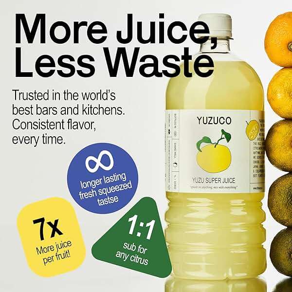 YUZUCO Yuzu super juice (13 Ounces, Pack of 1) – Award-Winning Japanese Yuzu Juice Blend with Lively Citrus Notes, Crafted Specifically for Cocktails, Vinaigrettes & Marinades. HPP-Treated for Freshness. Sustainably Sourced from Japan, Bottled in California. - Image 3