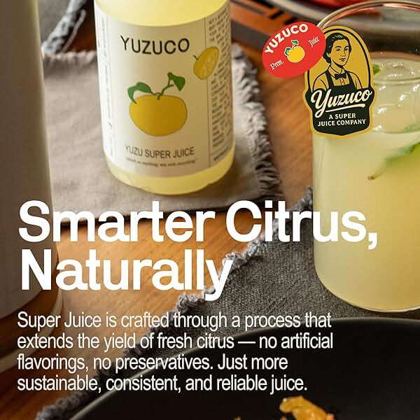 YUZUCO Yuzu super juice (13 Ounces, Pack of 1) – Award-Winning Japanese Yuzu Juice Blend with Lively Citrus Notes, Crafted Specifically for Cocktails, Vinaigrettes & Marinades. HPP-Treated for Freshness. Sustainably Sourced from Japan, Bottled in California. - Image 4