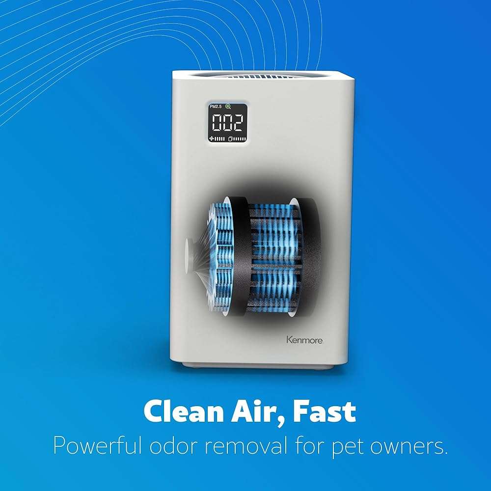 Kenmore PM2010 Air Purifiers with H13 True HEPA Filter, Covers Up to 1200 Sq.Foot, 24db SilentClean 3-Stage HEPA Filtration System, 5 Speeds for Home Large Room, Kitchens & Bedroom, PM2010 - Image 6